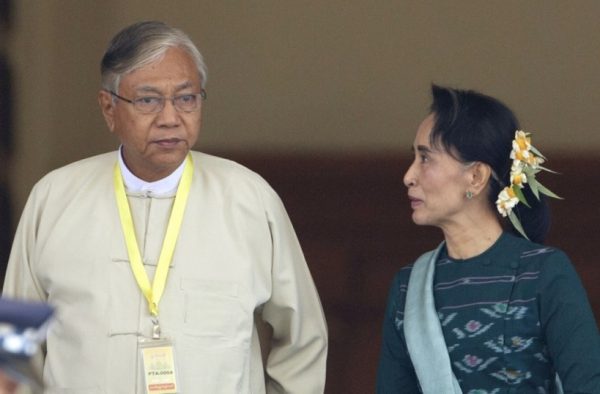 緬甸總統廷覺與國務資政昂山素季