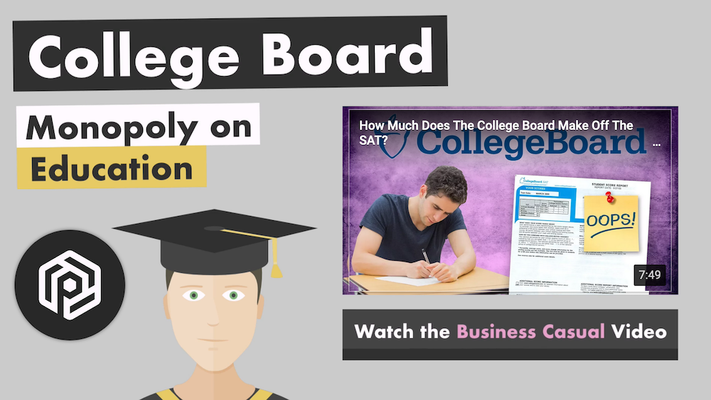 图为在Youtube揭露美国大学理事会*（College Board）成为一个垄断行业的真相。（视频截图）