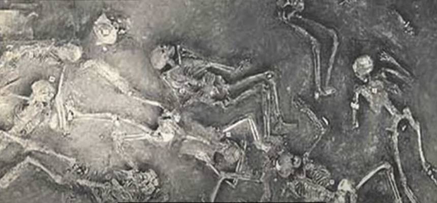 古城发掘的人体骷髅