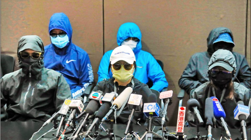 圖爲家屬日前召開記者會，要求港府安排將人接回香港審理