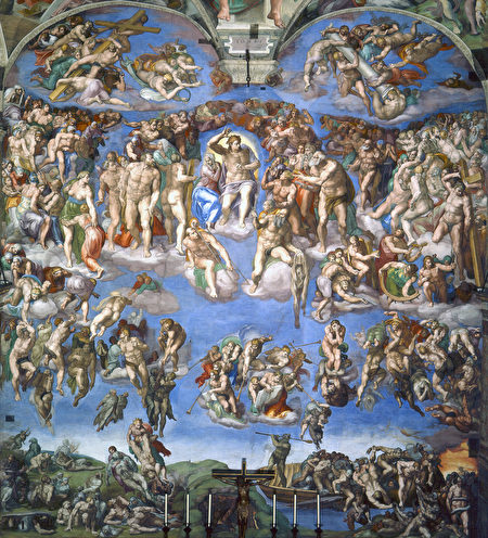 《最后的审判》（图片：米开朗基罗1536-1541年间在意大利西斯汀礼拜堂创作的壁画作品）