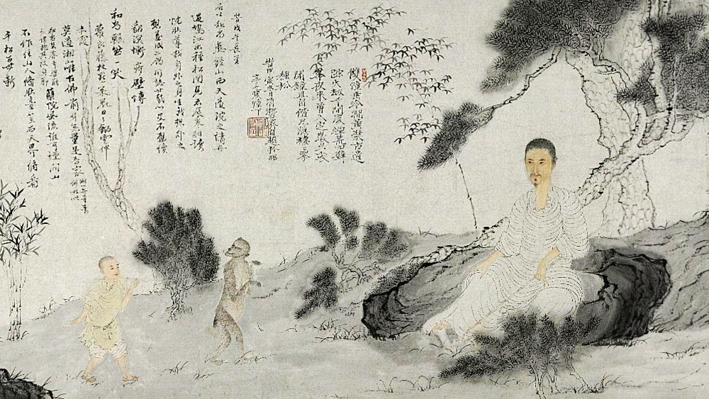 中国清時代 伯濤画家 掛軸 - 絵画/タペストリー