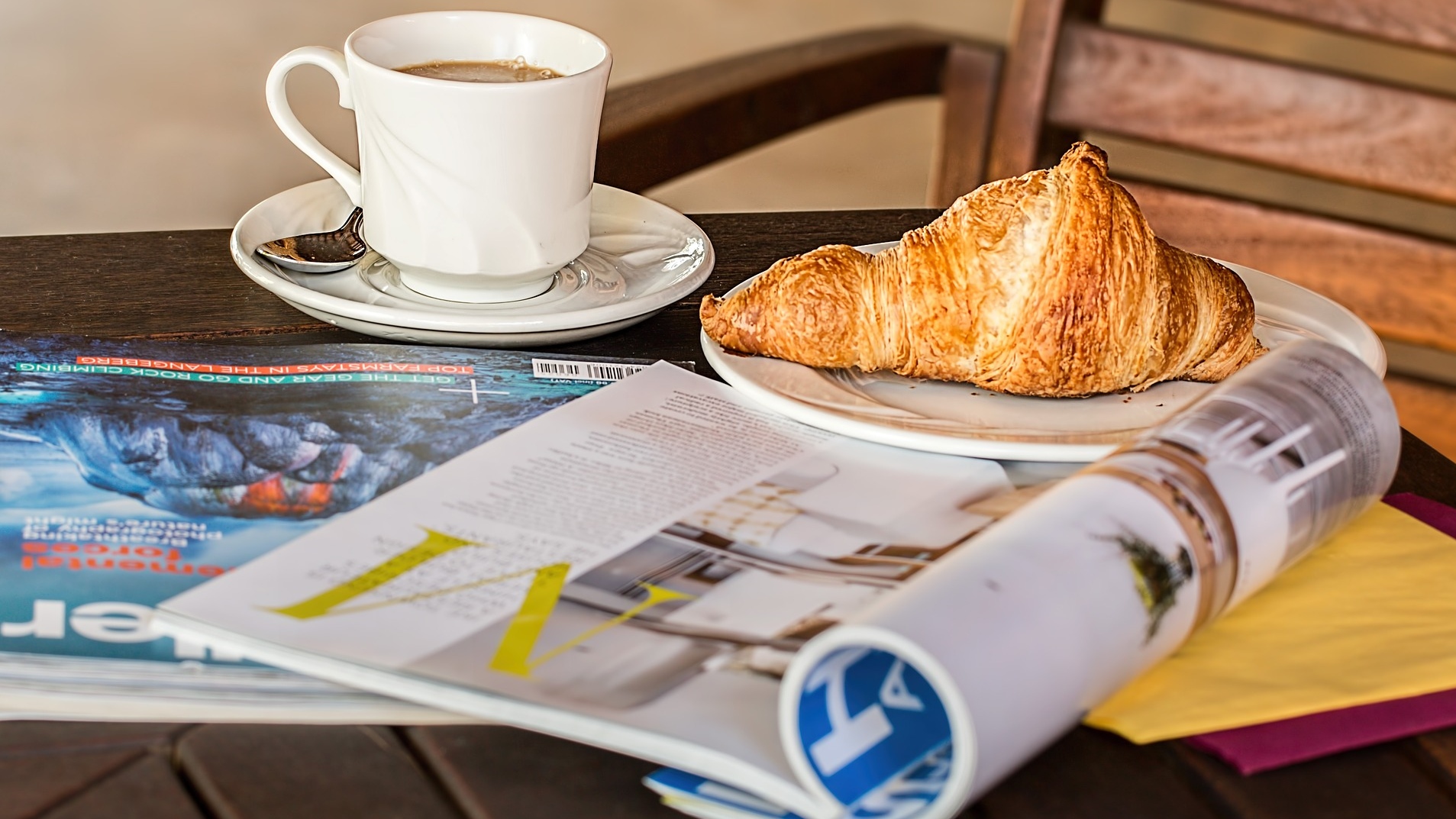 意大利早餐：一杯咖啡，可能會配上小羊角麵包（圖片來源：Pixabay）