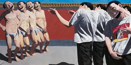 岳敏君1996年以天安門六四屠殺為創作來源的油畫作品「處決」，2007年10月12日，此作品在倫敦蘇富比以293萬歐元（合4400萬人民幣）的價格拍出，創下了中國當代藝術拍賣的最高紀錄。